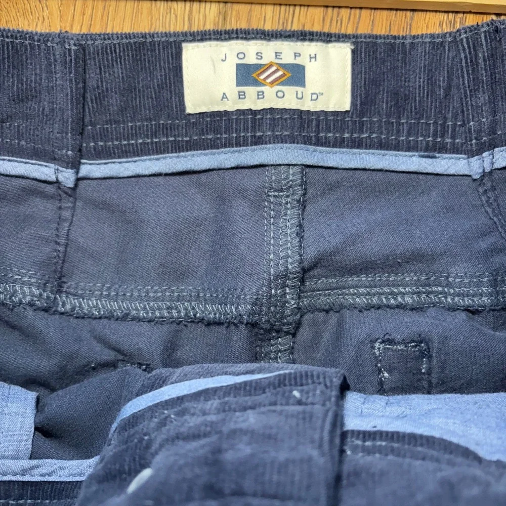 Joseph Abboud‎ Mens Navy Blue Corduroy Pants 34x30 Straight Leg Cotton Blend